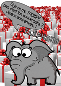 &Eacute;l&eacute;phant joyeux avec des cadeaux